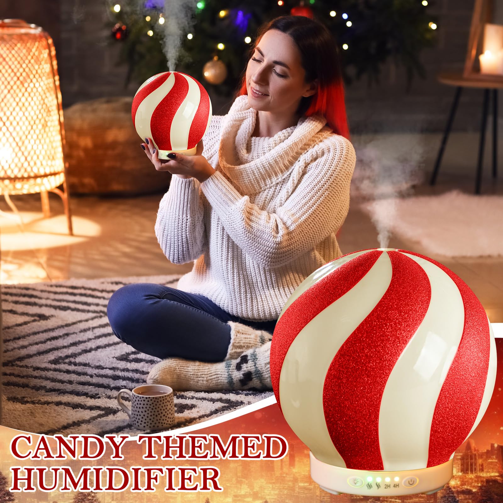 Rossesay candy cane diffuser used as holiday decor