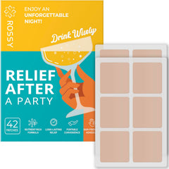 Rossy Party Recovery Patch packaging shown for on-the-go relief