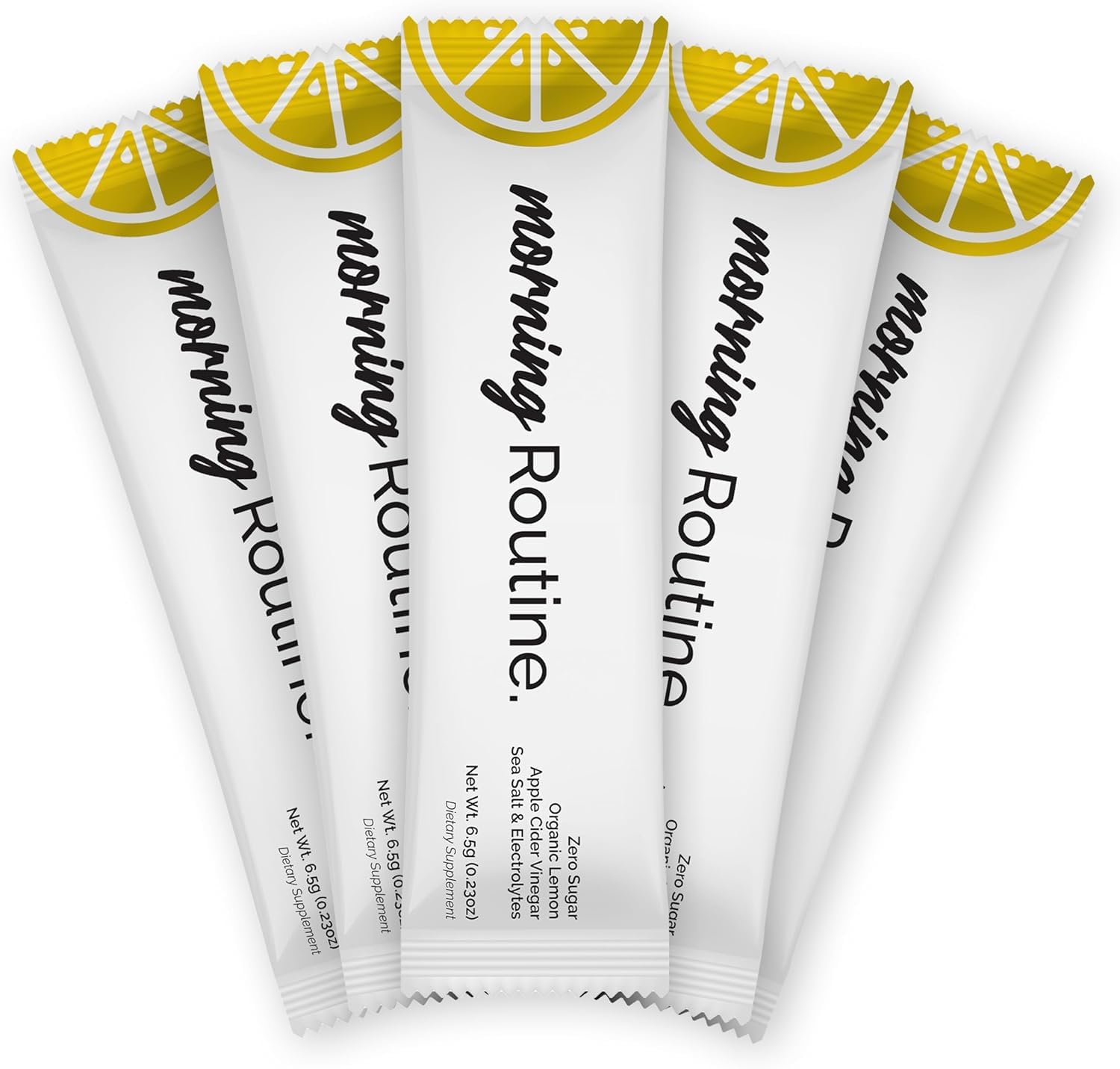 Routine Morning Daily Hydration packaging on shelf, emphasizing convenience.