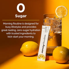 ROUTINE Morning Daily Hydration packet sea salt supports balanced electrolytes for morning workouts.