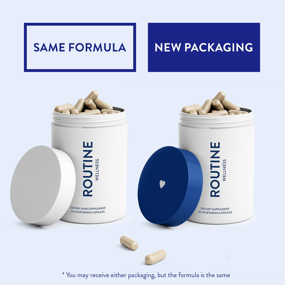Routine Wellness gluten-free vegetarian formula badge, appealing to plant-forward routines.