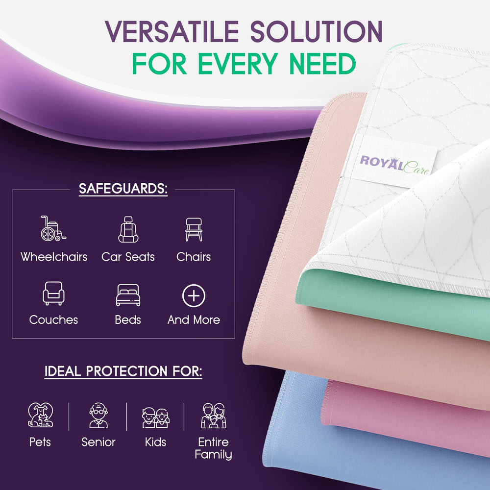 Royal Care waterproof mattress protector keeps furniture dry for versatile protection.