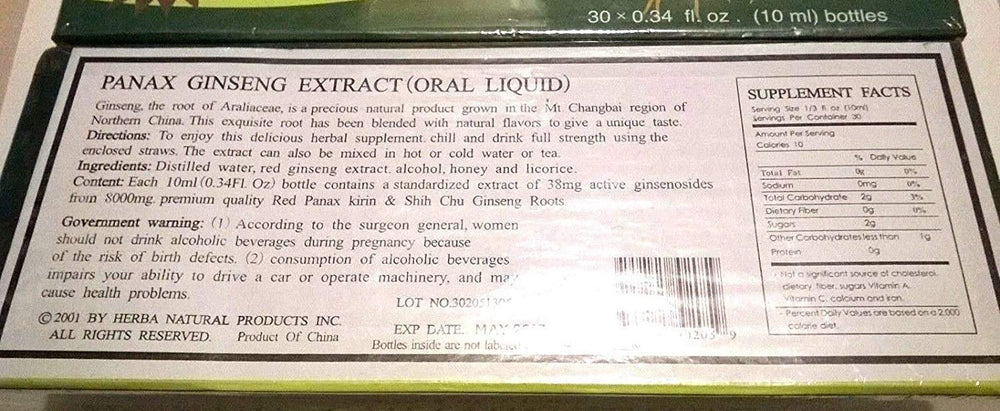 Royal King Panax Ginseng 30-vial pack supports on-the-go vitality.