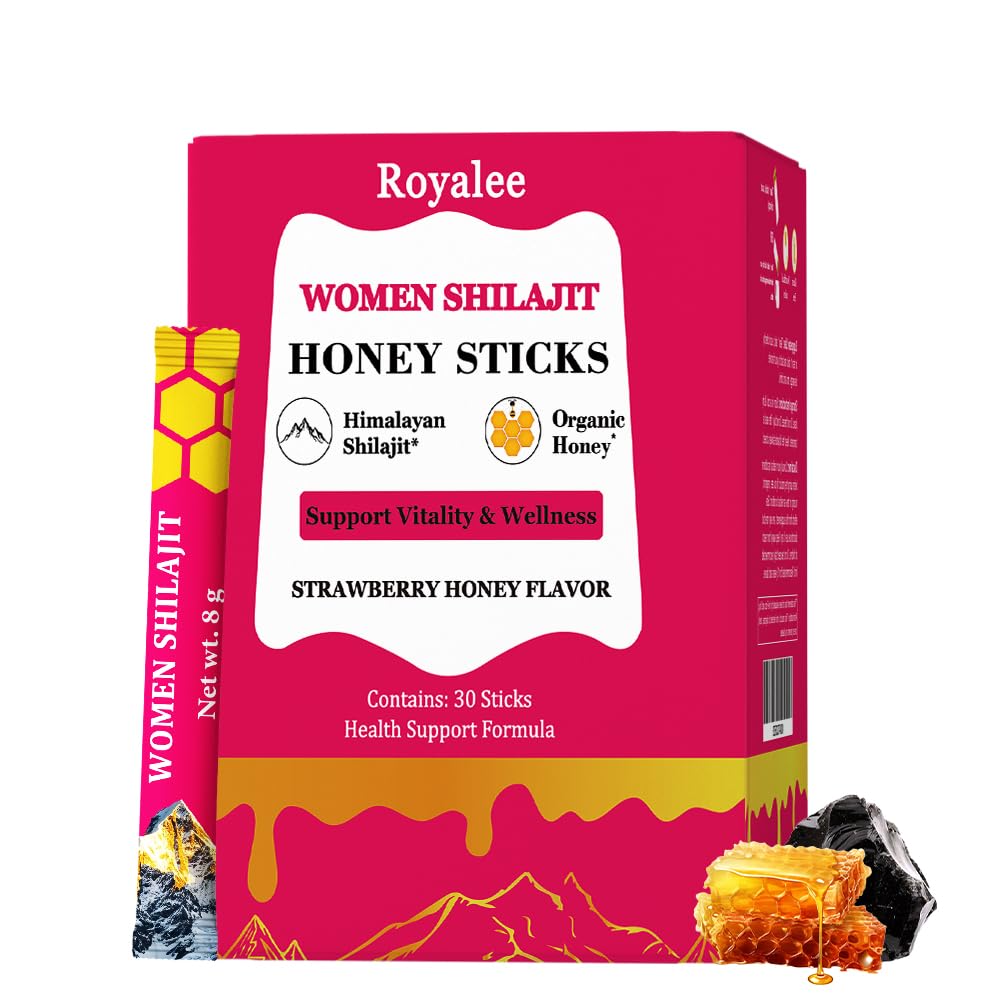 Royalee Honey Sticks Shilajit for Women strawberry flavor on-the-go energy