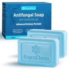 Roycederm antifungal soap bar for deep cleansing and protection.