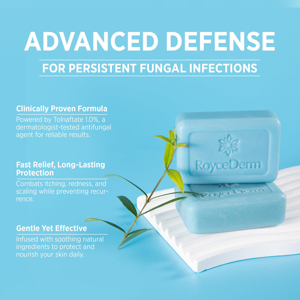Creamy lather from Roycederm soap demonstrates rich cleansing action.