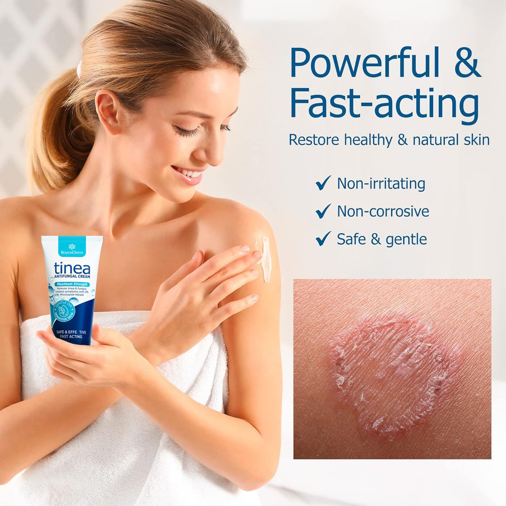 Roycederm applying cream on skin for easy daily relief