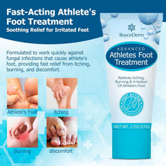 Roycederm Athletes Foot Cream tube closeup highlighting easy application.