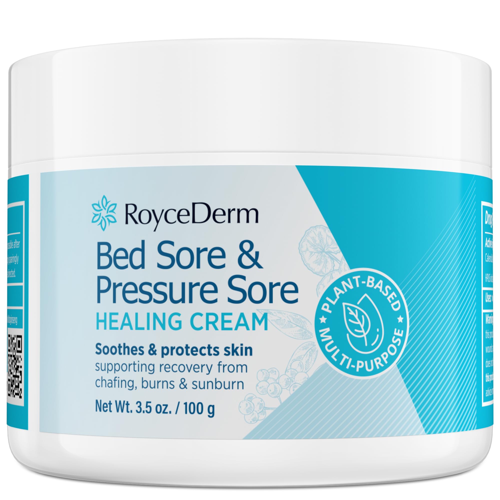 Roycederm bed sore cream tub for bedside care and discreet daily application.