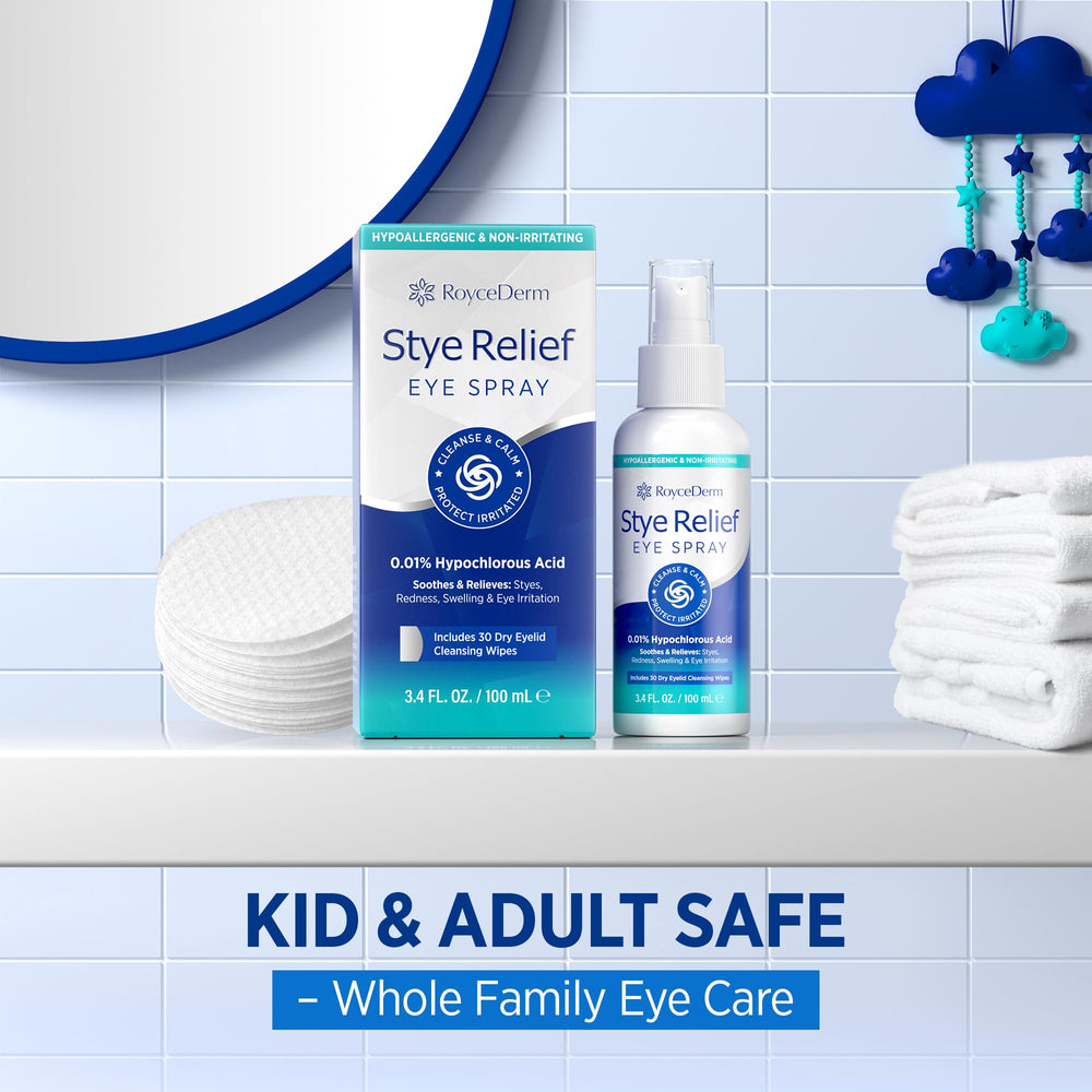 RoyceDerm Daily Eye Care Routine supports clean eyelid hygiene