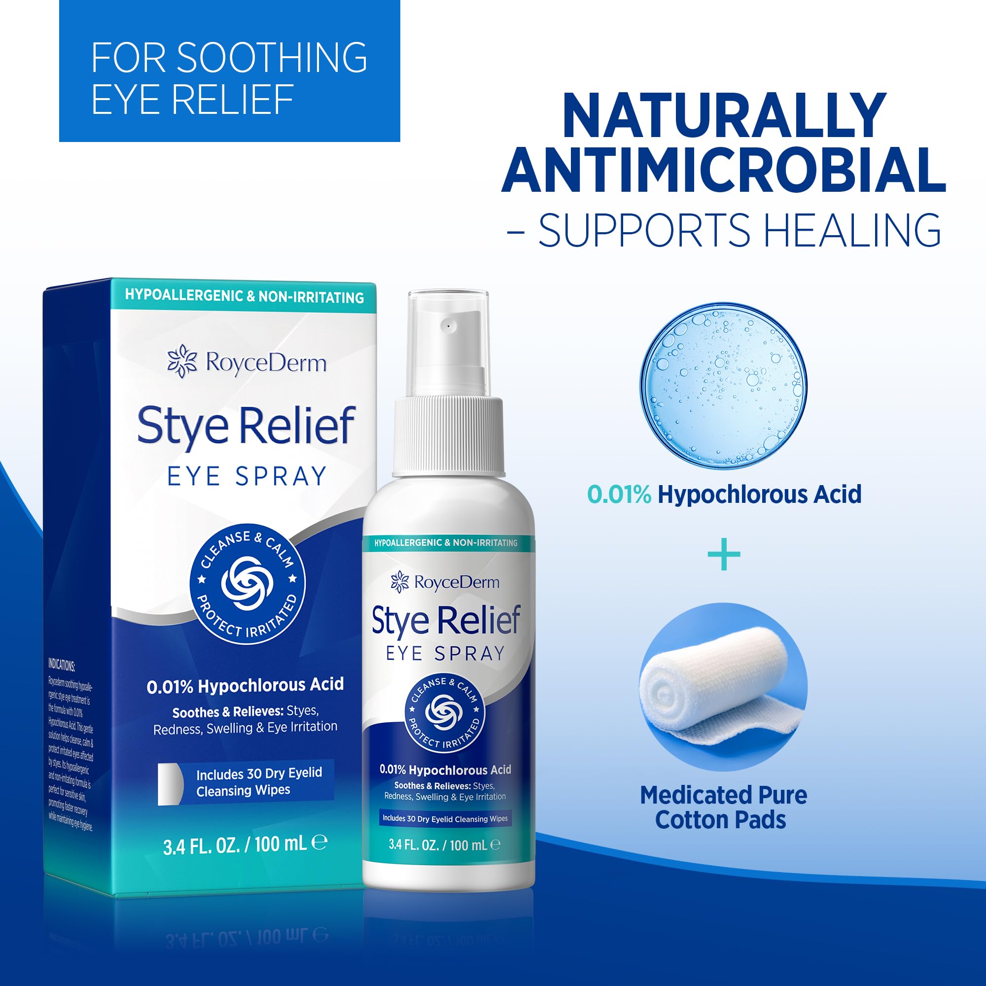 RoyceDerm Dry Eyelid Wipes Pack ready for quick on-the-go cleansing