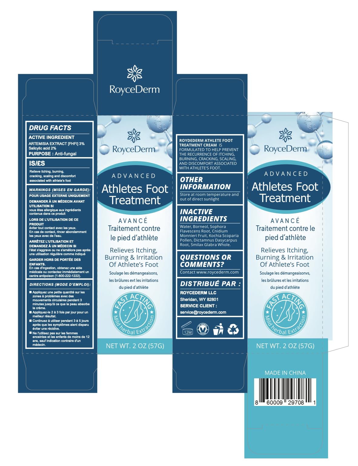 Roycederm Foot care routine setup suggesting simple daily use.