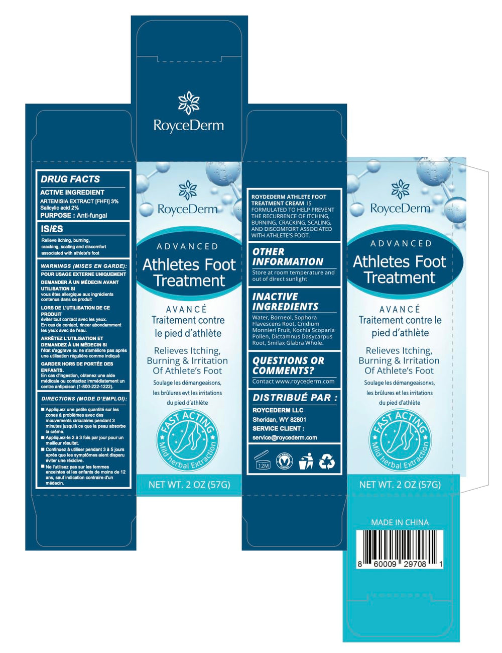 Roycederm Foot care routine setup suggesting simple daily use.
