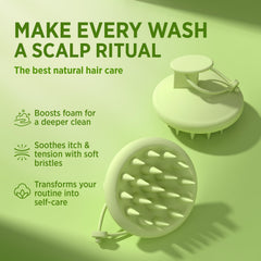 Roycederm soft silicone bristles detail offering gentle scalp massage