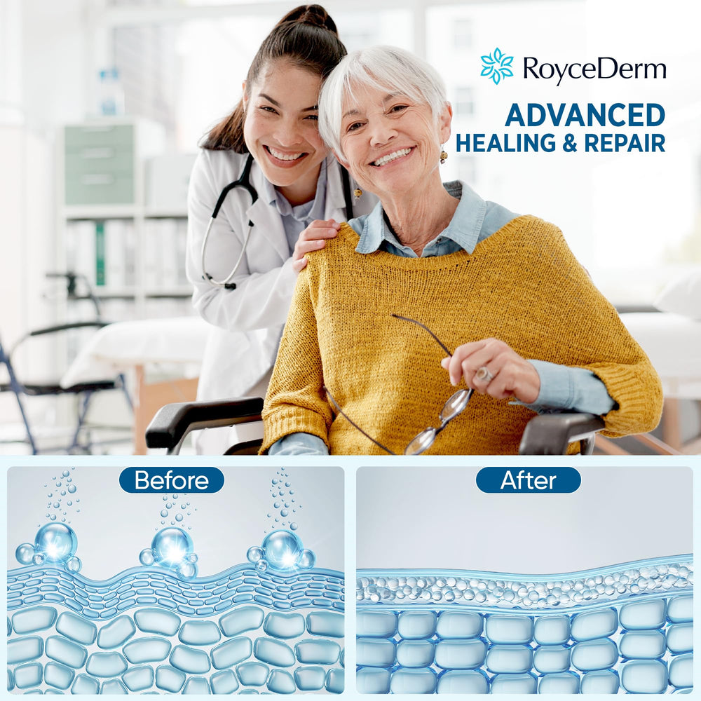 Roycederm zinc oxide barrier forming breathable protection against friction.