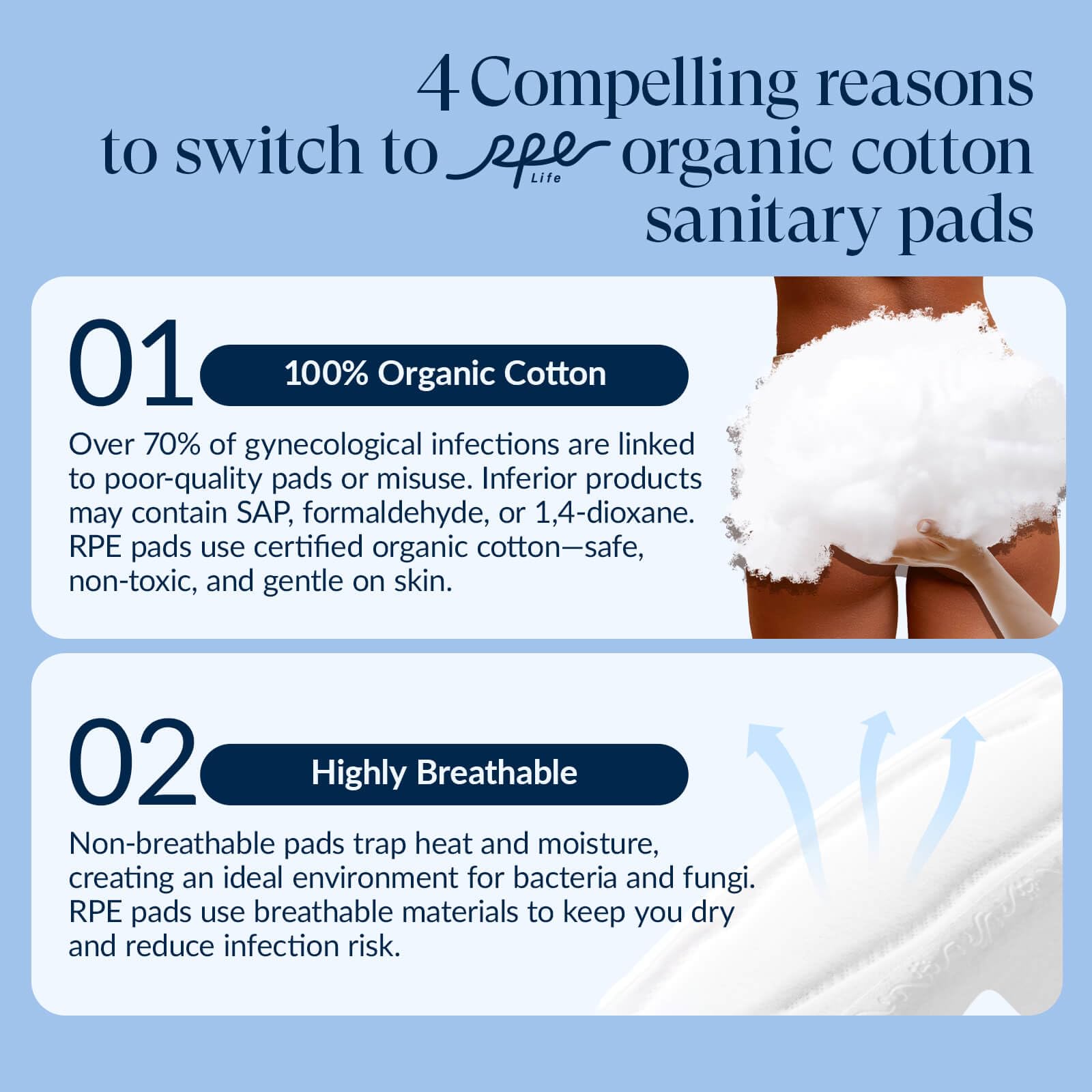 RPE Life 9.4 inch large pad for daytime protection