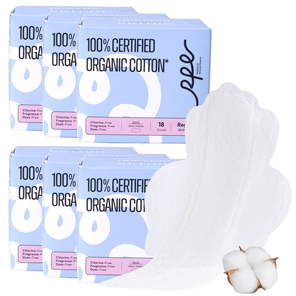 RPE Life organic cotton pads pack front for everyday protection