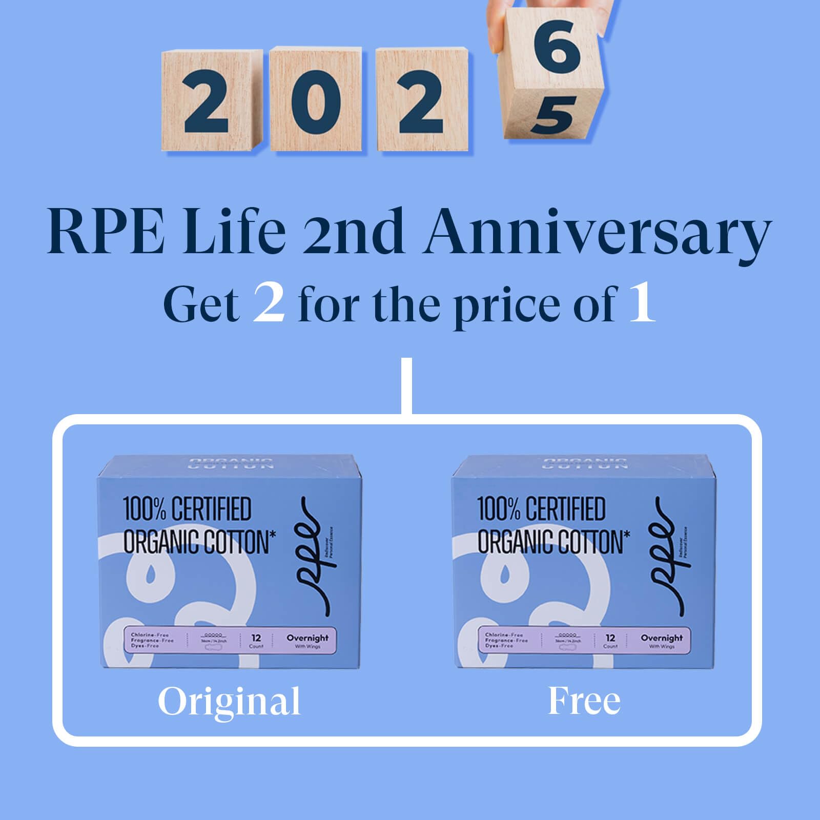 RPE Life wood pulp core demonstrates high absorbency for overnight reliability.