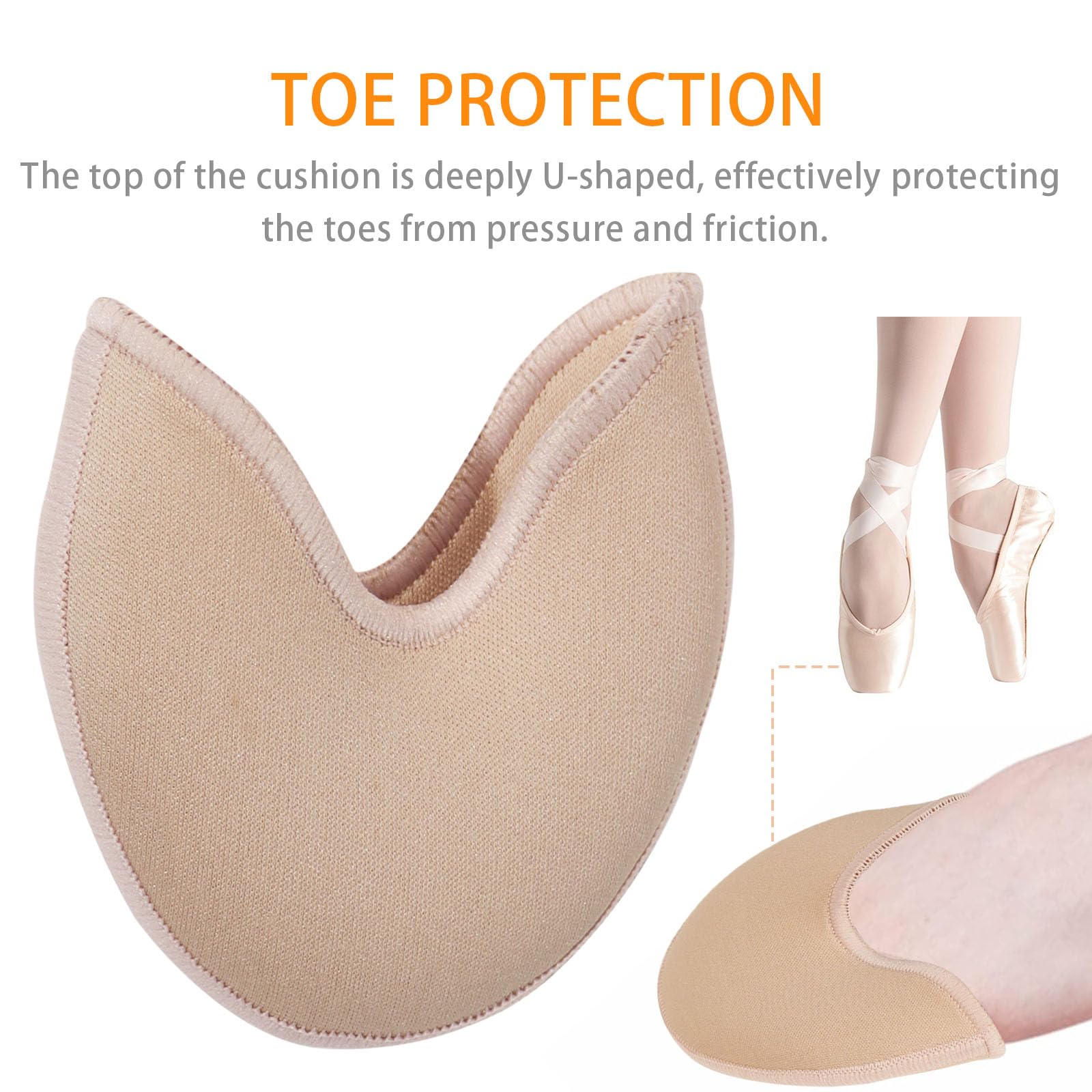 RRumo toe pouches pad cover dancer in heel action for added toe comfort