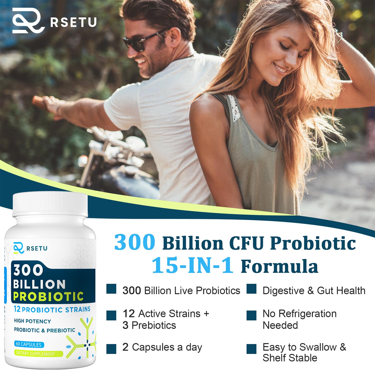 RSETU delayed-release capsules protect probiotics through stomach acid.