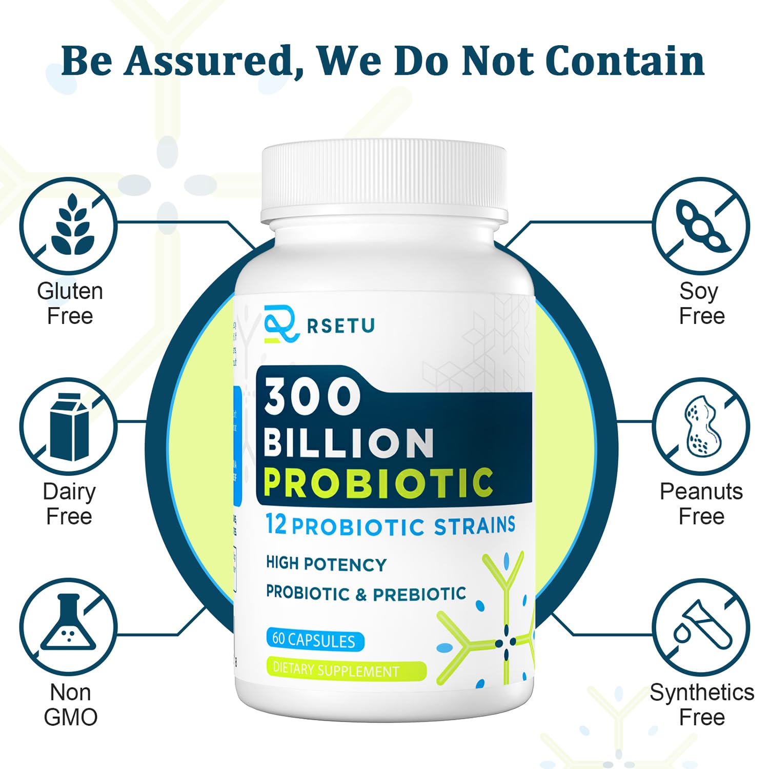 RSETU GMP-certified USA-made probiotic formula shown for safety.