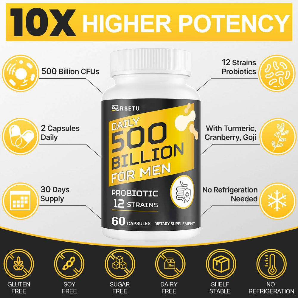 Product label shows 12 strains for gut balance