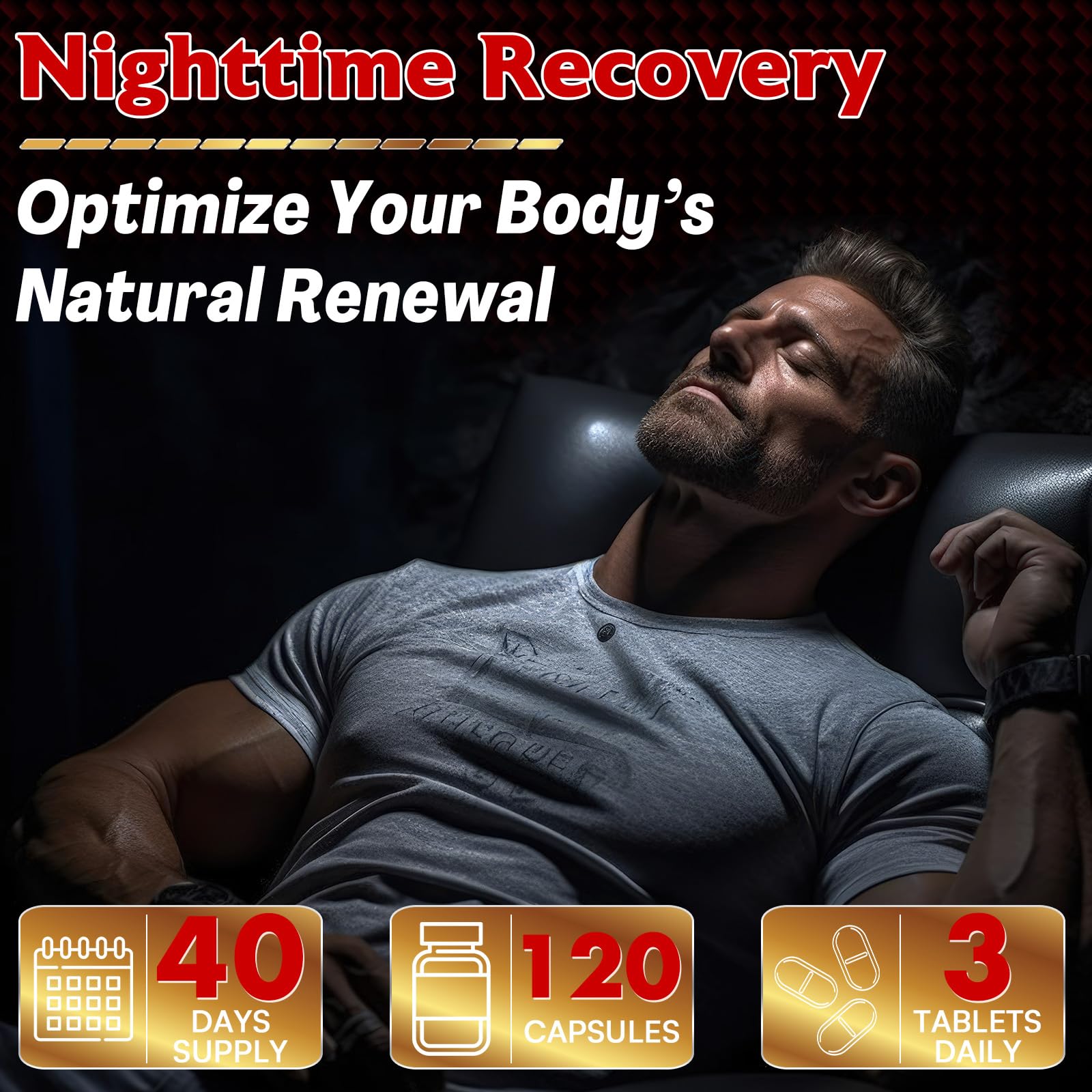 Rsferou ZMAFORCE night-time use concept art illustrating recovery during sleep.