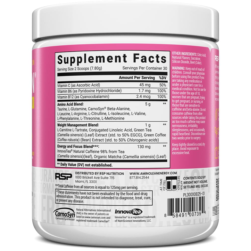 RSP NUTRITION AminoLean supports focus during workouts and daily activity.