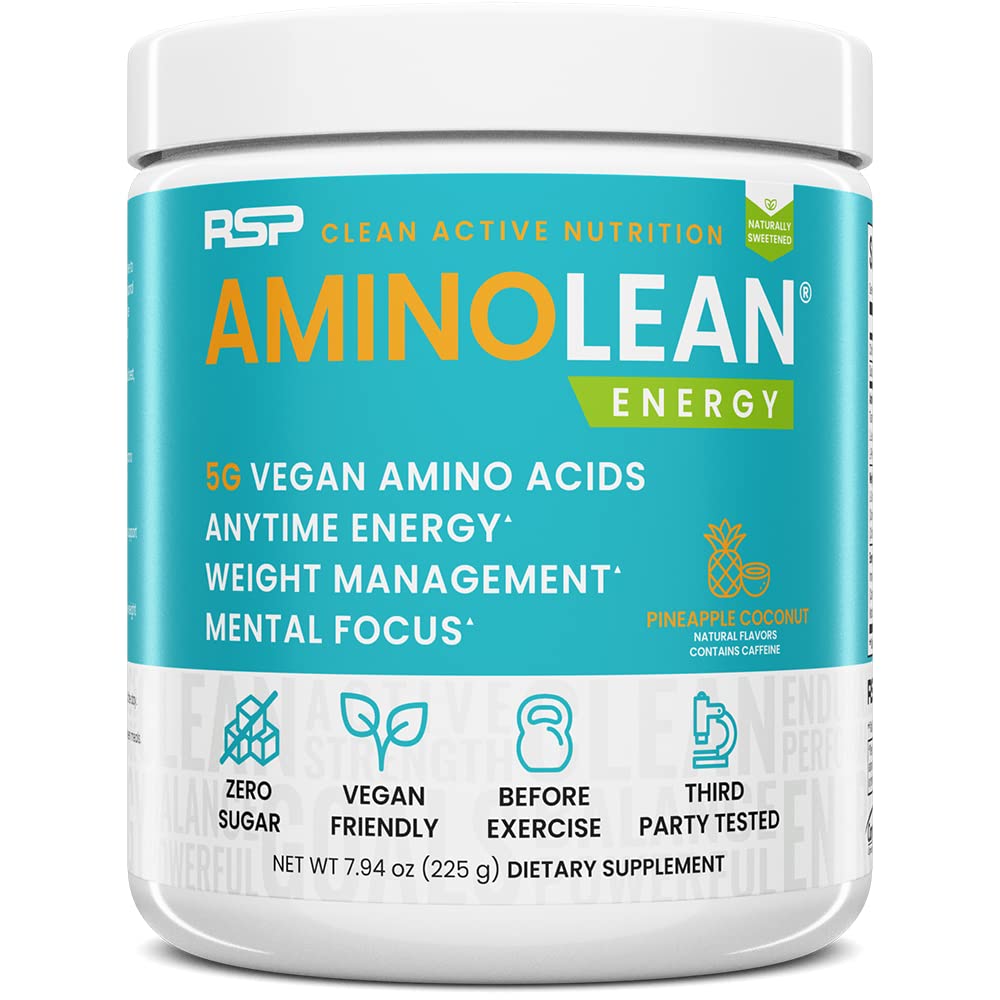 RSP NUTRITION AminoLean pineapple coconut powder for natural energy and focus