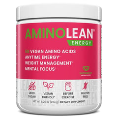 RSP NUTRITION AminoLean powder tub for convenient preworkout energy.