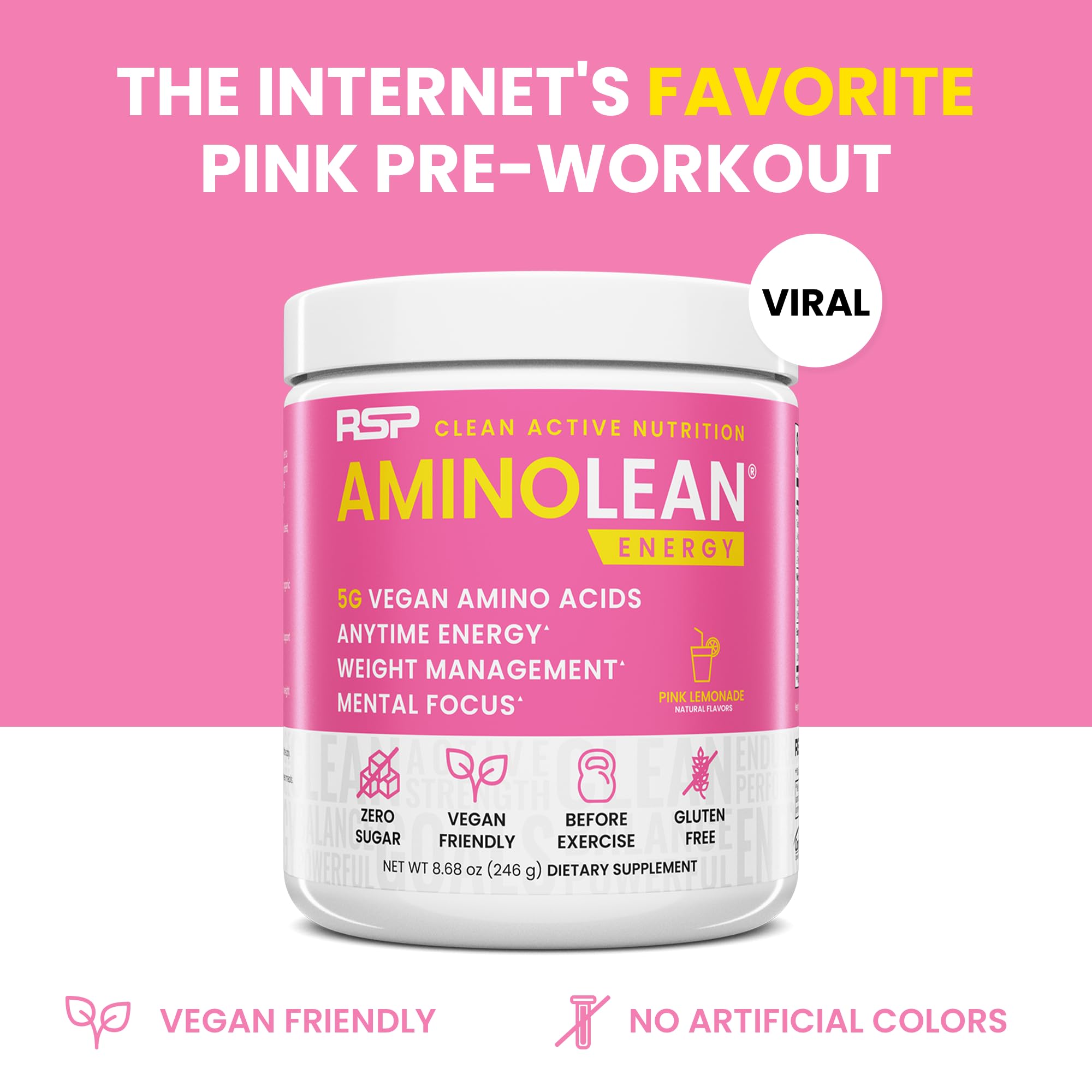 RSP NUTRITION AminoLean mixed shaker bottle ready for on-the-go energy.