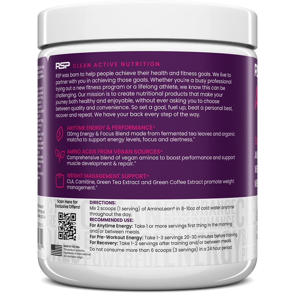 AminoLean container with label emphasizes keto-friendly and gluten-free attributes.