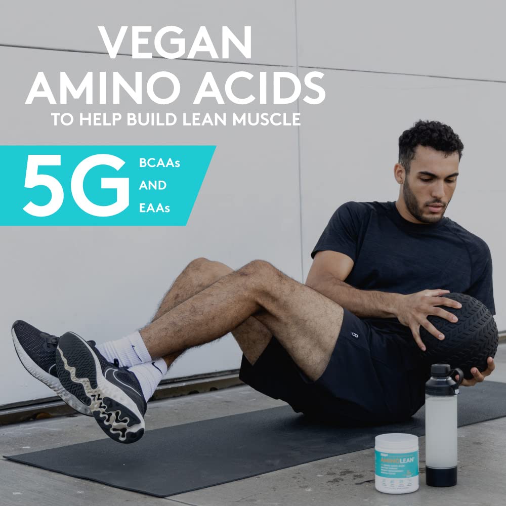 RSP NUTRITION AminoLean vegan friendly bottle showcasing plant-based nutrition