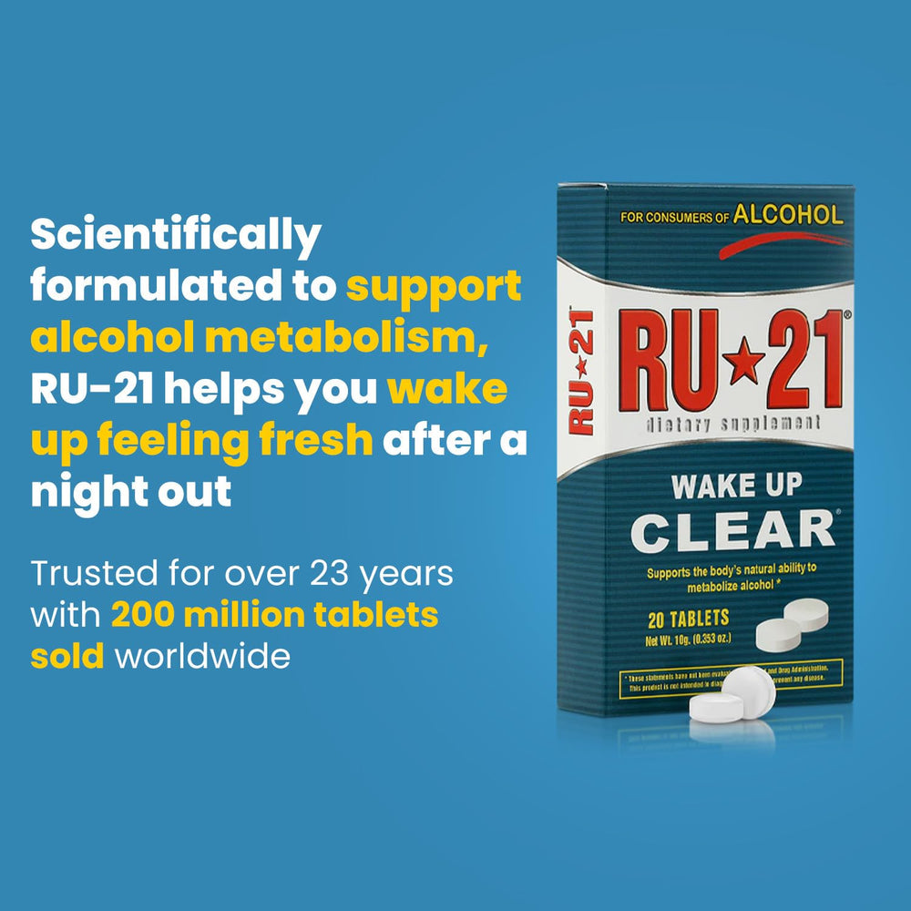 RU-21 comprimidos: formato práctico para usar antes y después de beber.