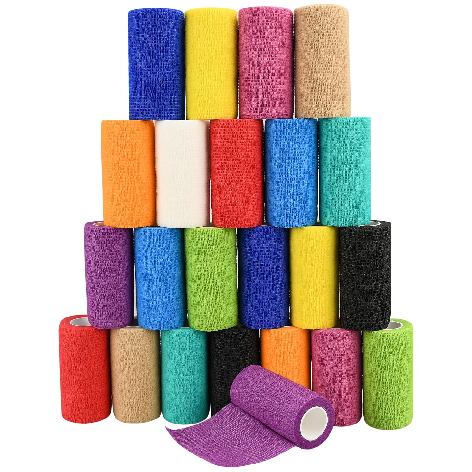 RUBY.Q 24pc self-adhesive bandage wraps in assorted colors for versatile fixes