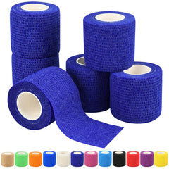 RubyQ 2in dark blue self-adhesive bandage wrap, 5 yards, breathable protection
