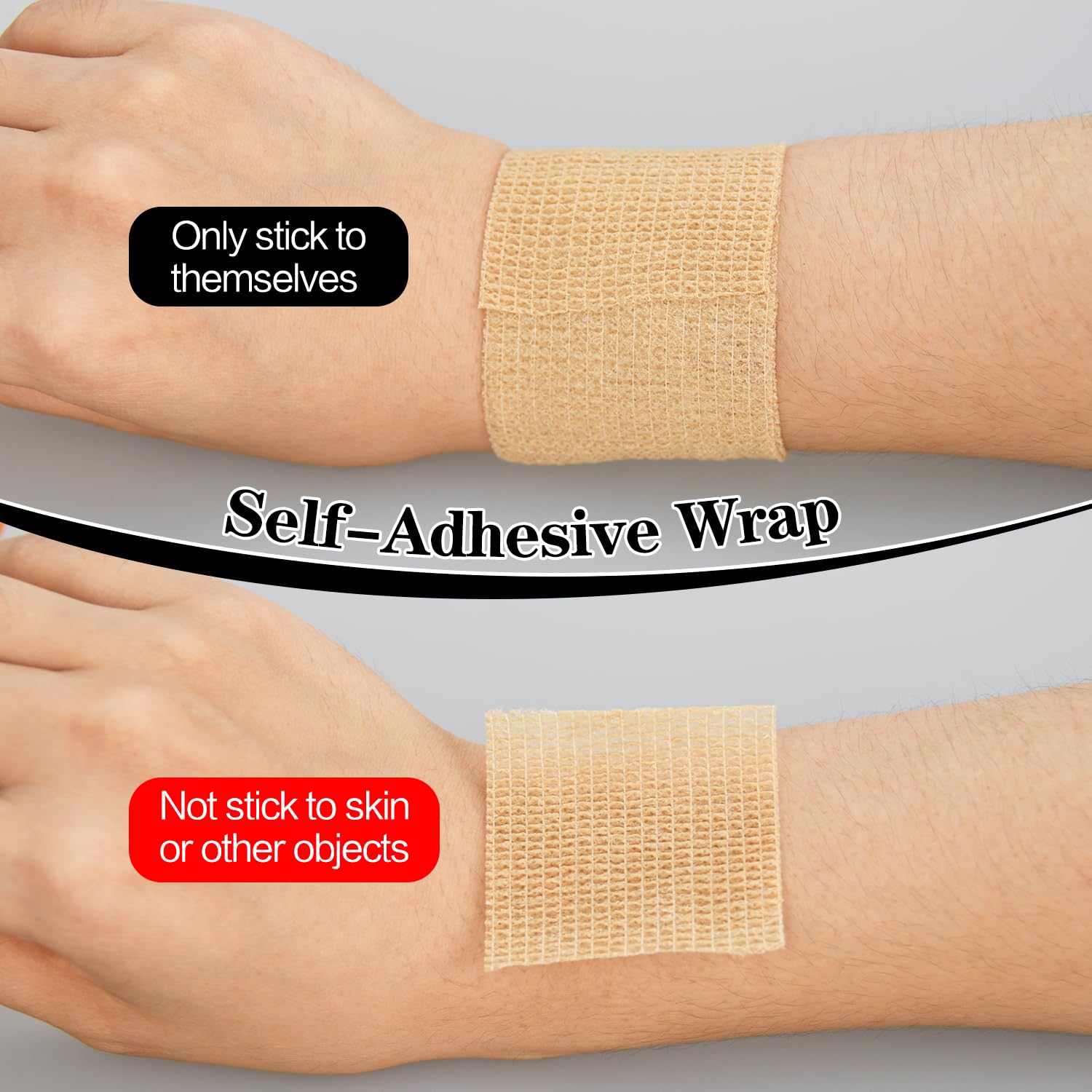 RUBY.Q skin-color wrap applied on wrist demonstrates secure, flexible support