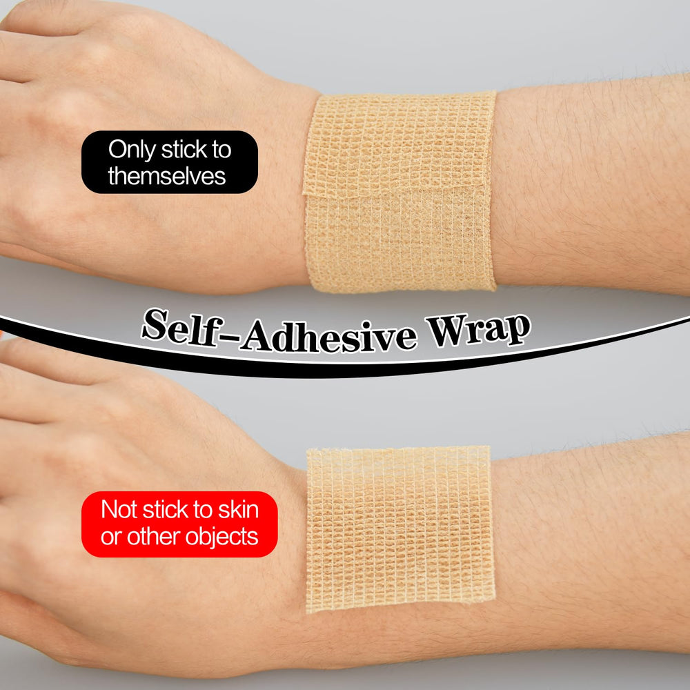 RUBY.Q skin-color wrap applied on wrist demonstrates secure, flexible support