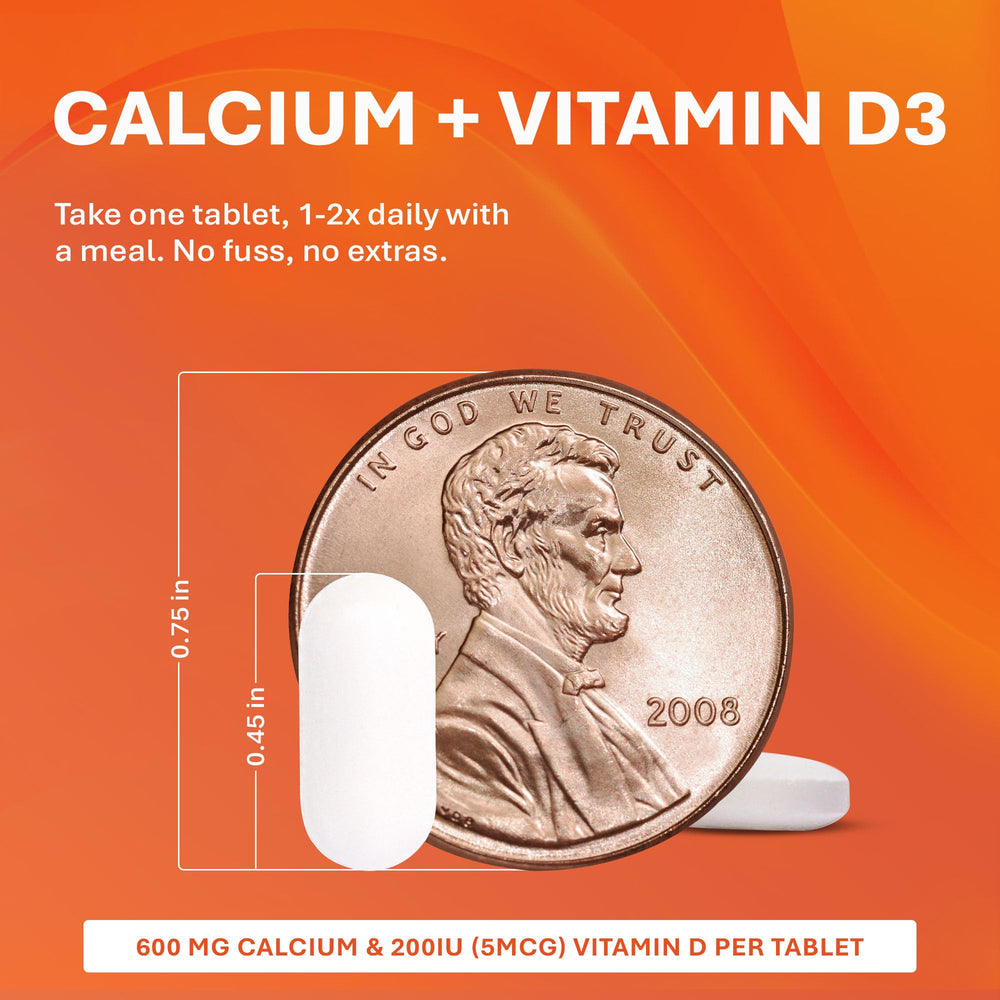 Rugby Calcium 600mg tablets support bone health and long-term calcium balance