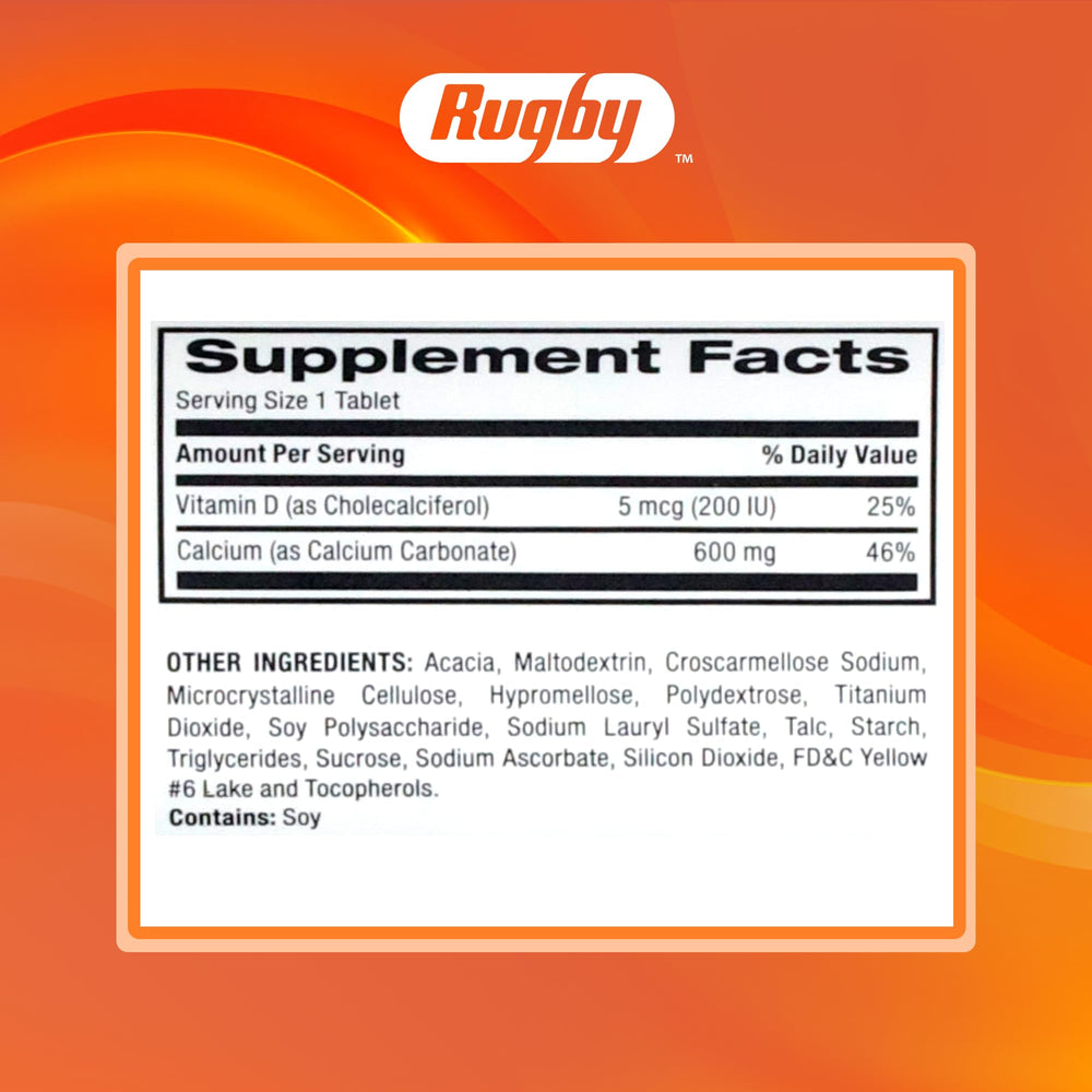 Rugby Calcium with D3 supports overall wellness with vitamin D3 availability