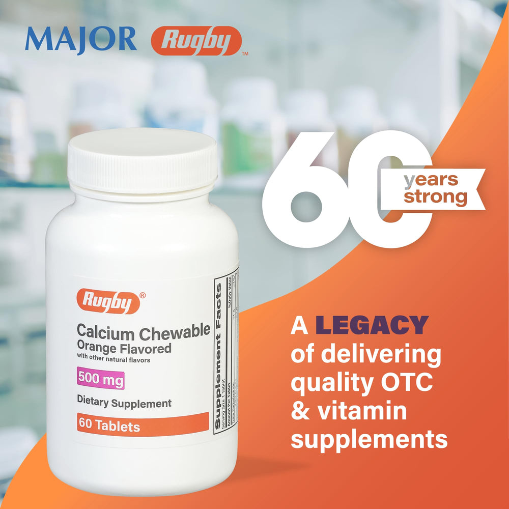 Rugby Calcium bottle with tablets ready to take from the bottle