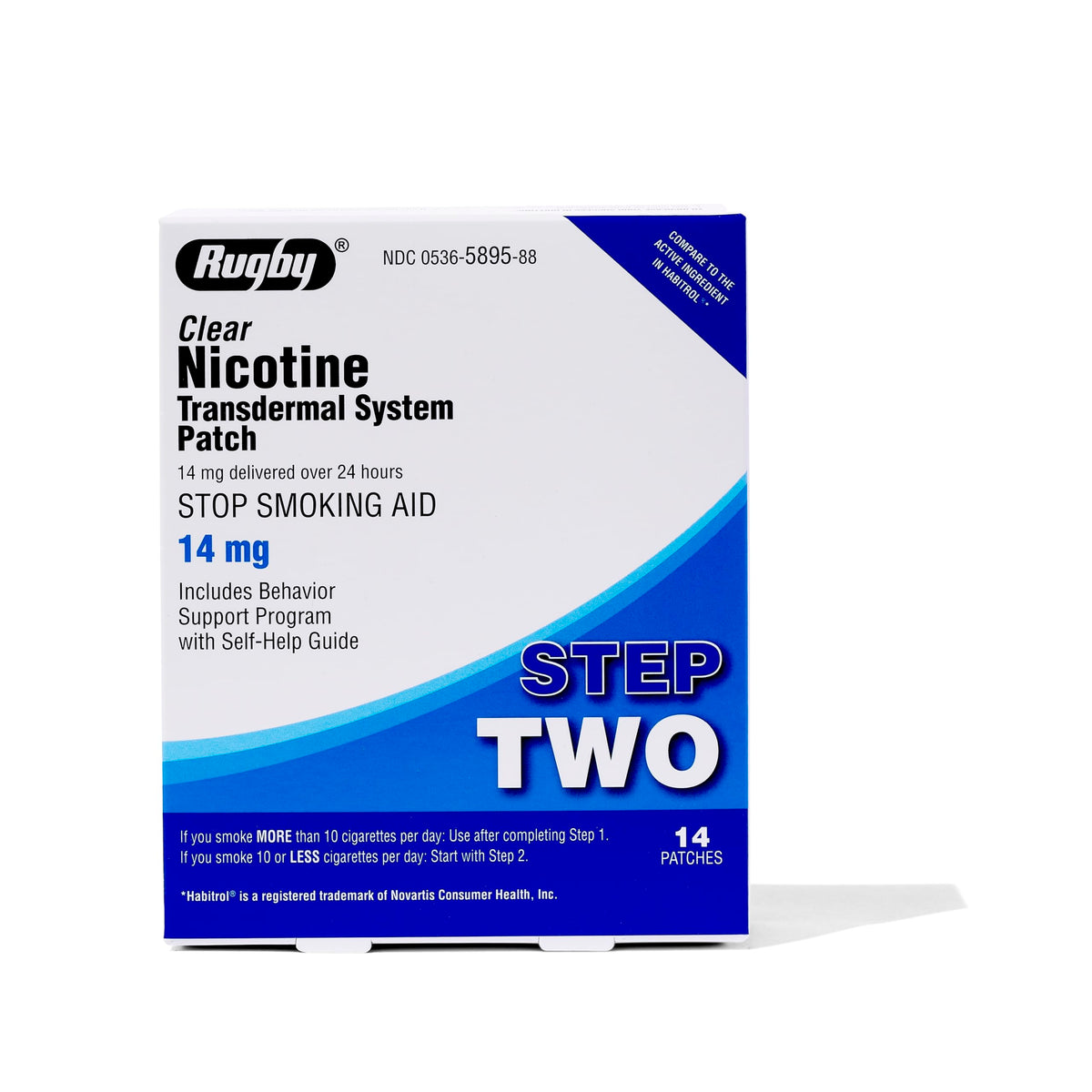 Rugby Clear nicotine patch on arm for discreet daily use and easy application