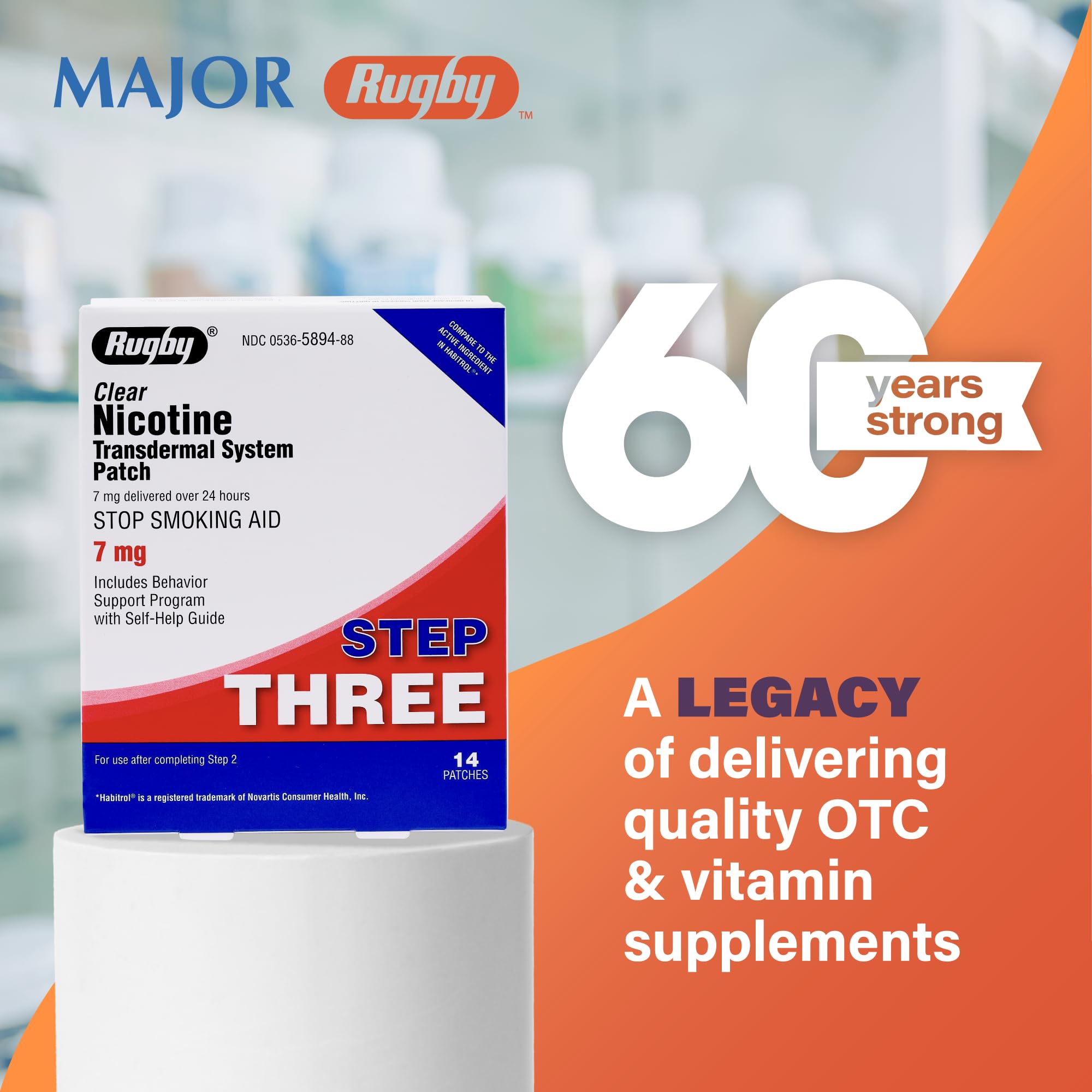 Two-pack Rugby Clear patch system for convenient routine wearing.