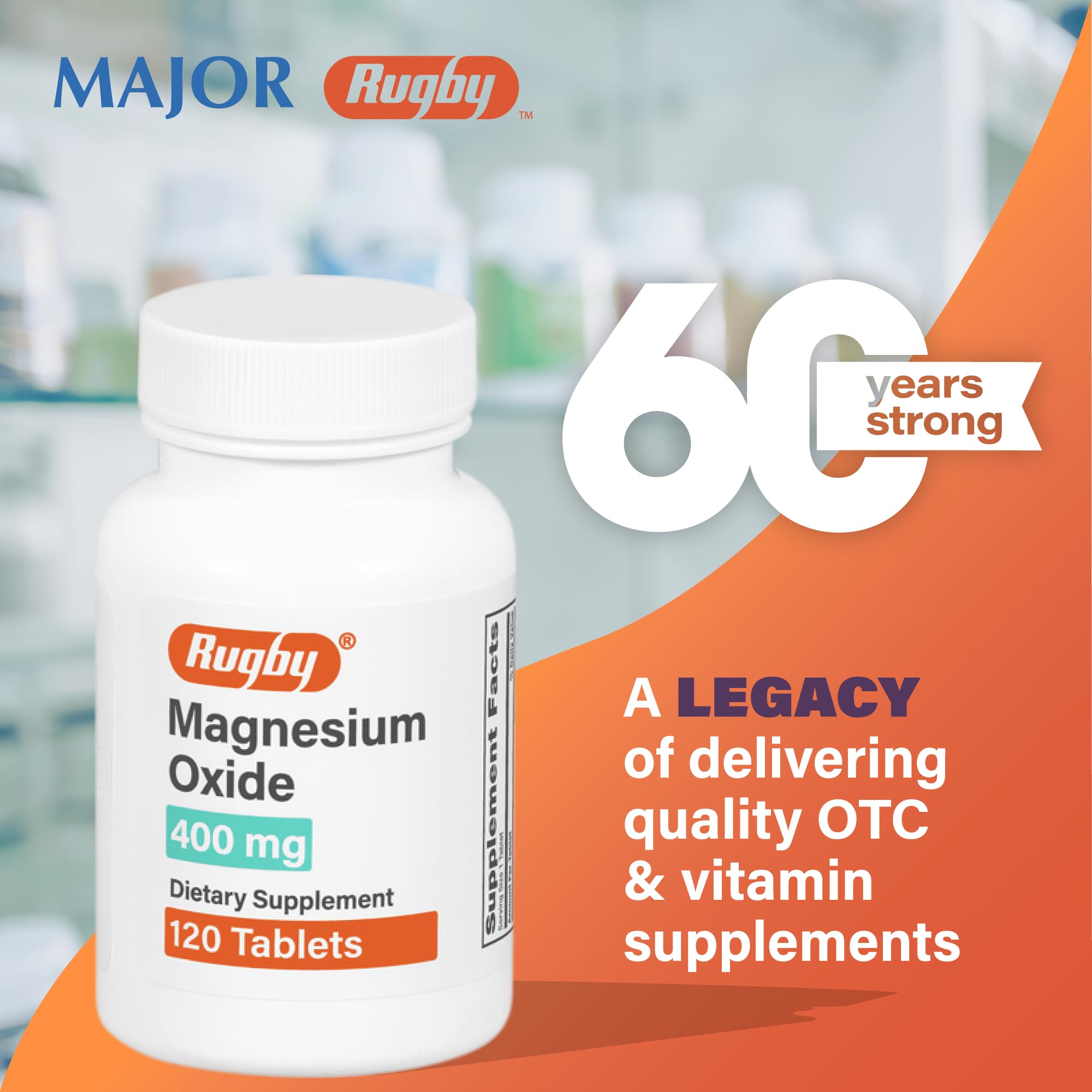 Single daily-dose tablet from Rugby supports easy, routine magnesium supplementation.