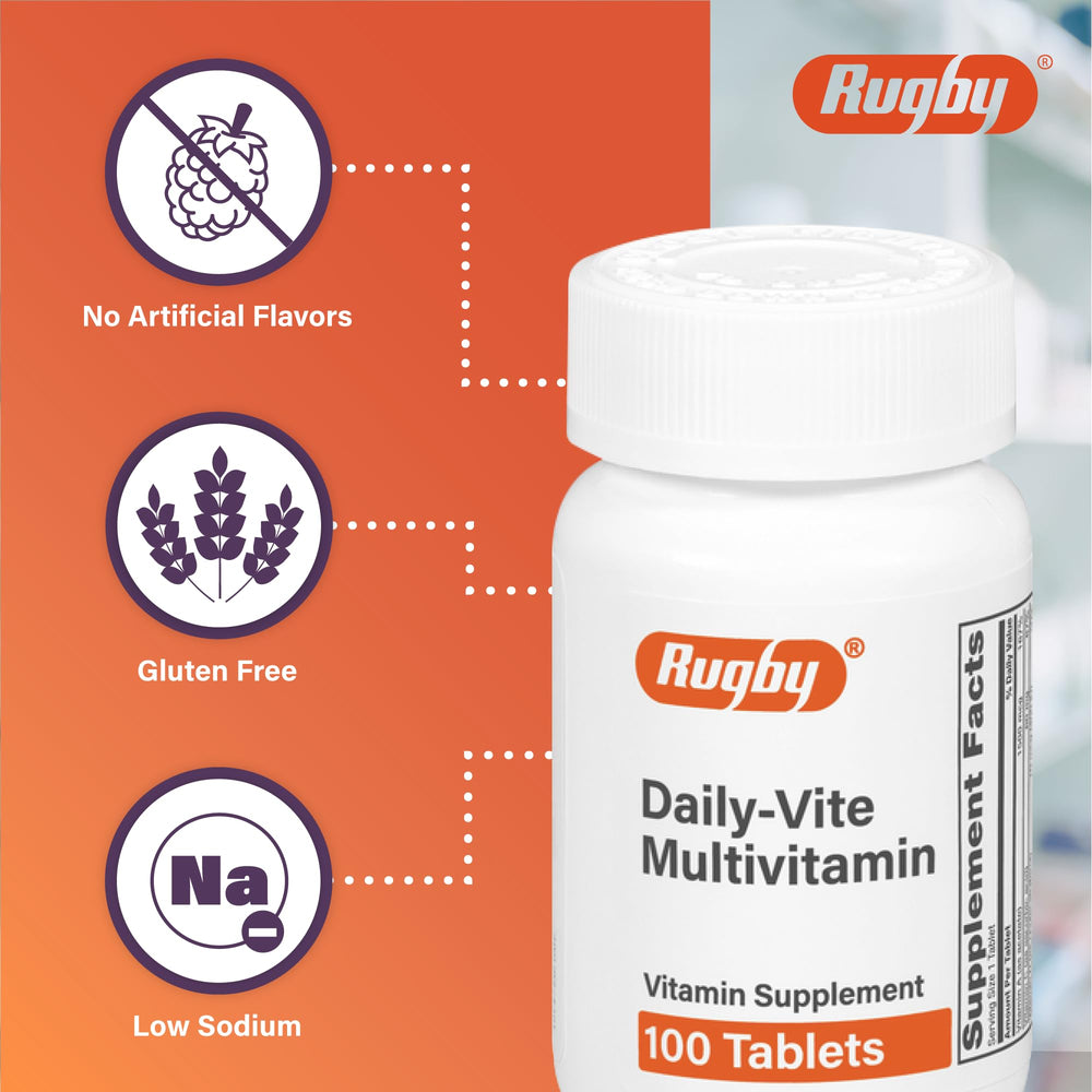 Rugby Daily-Vite ingredients panel showing essential vitamins for daily nutrition