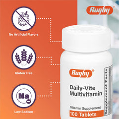 Rugby Daily-Vite ingredients panel showing essential vitamins for daily nutrition