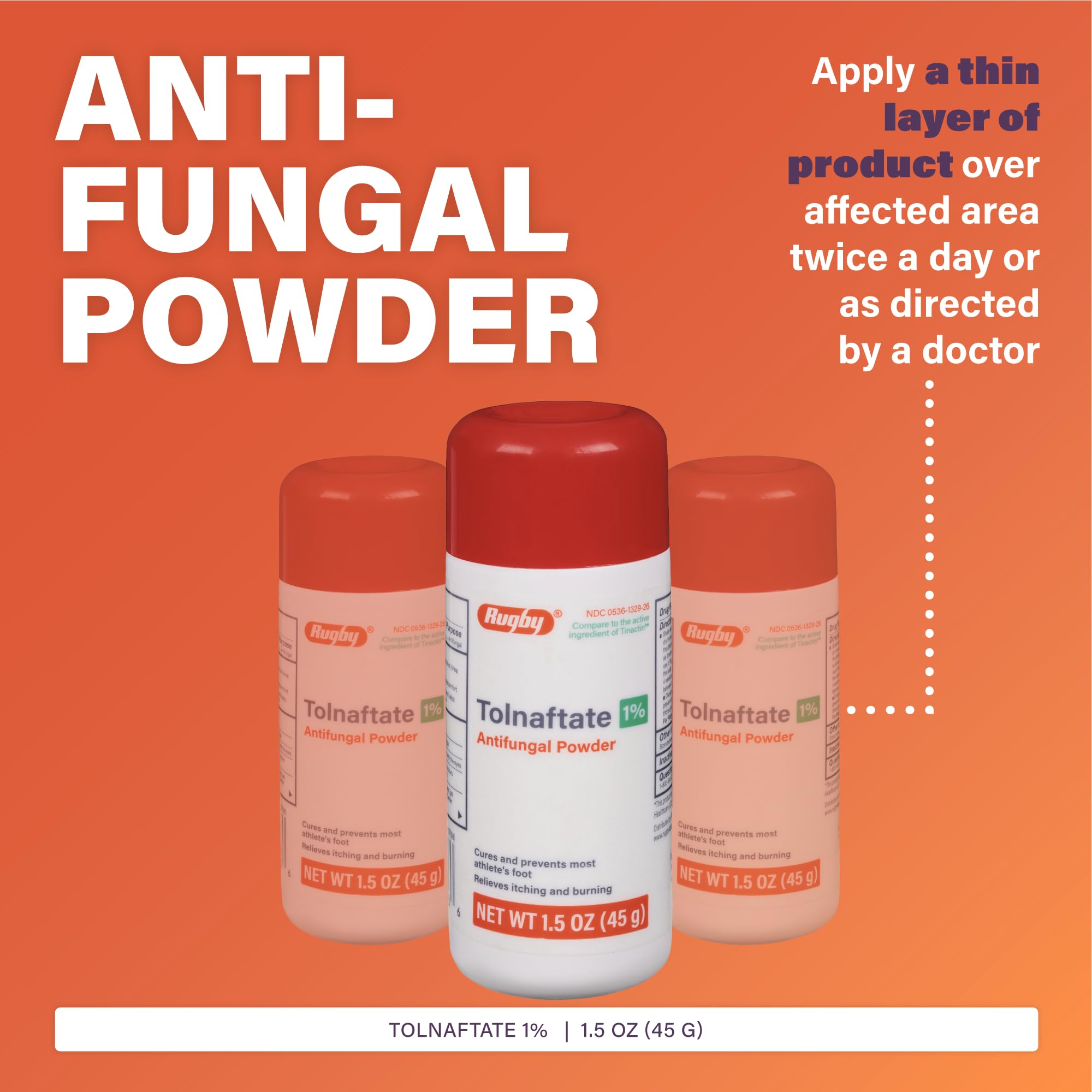 Rugby Laboratories box and label indicating trusted antifungal care.
