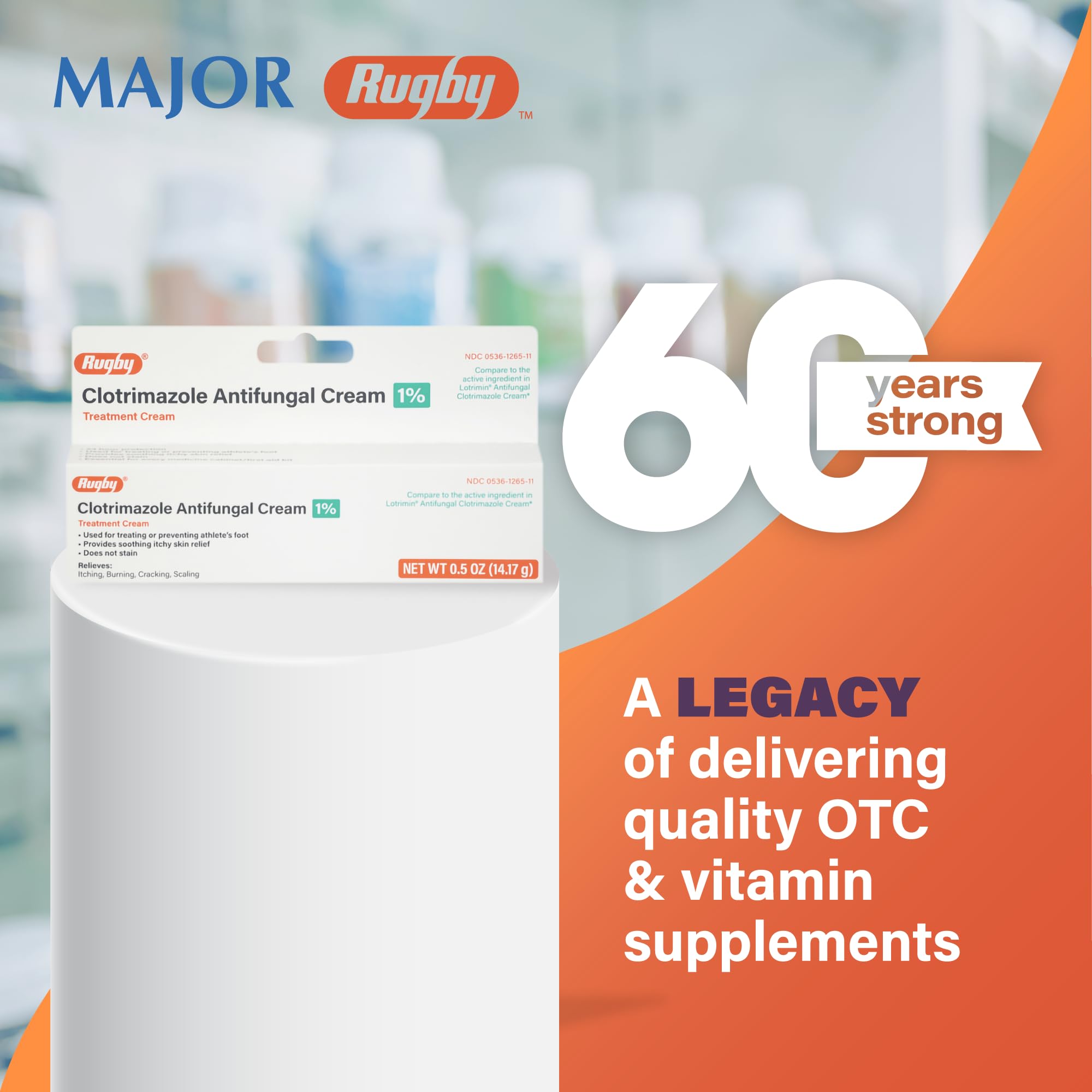 Rugby Laboratories uso diario de crema clotrimazol 1% para piel afectada