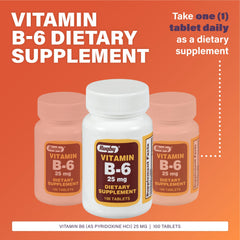 Rugby Laboratories dosis diaria de vitamina B6 25 mg para apoyo general