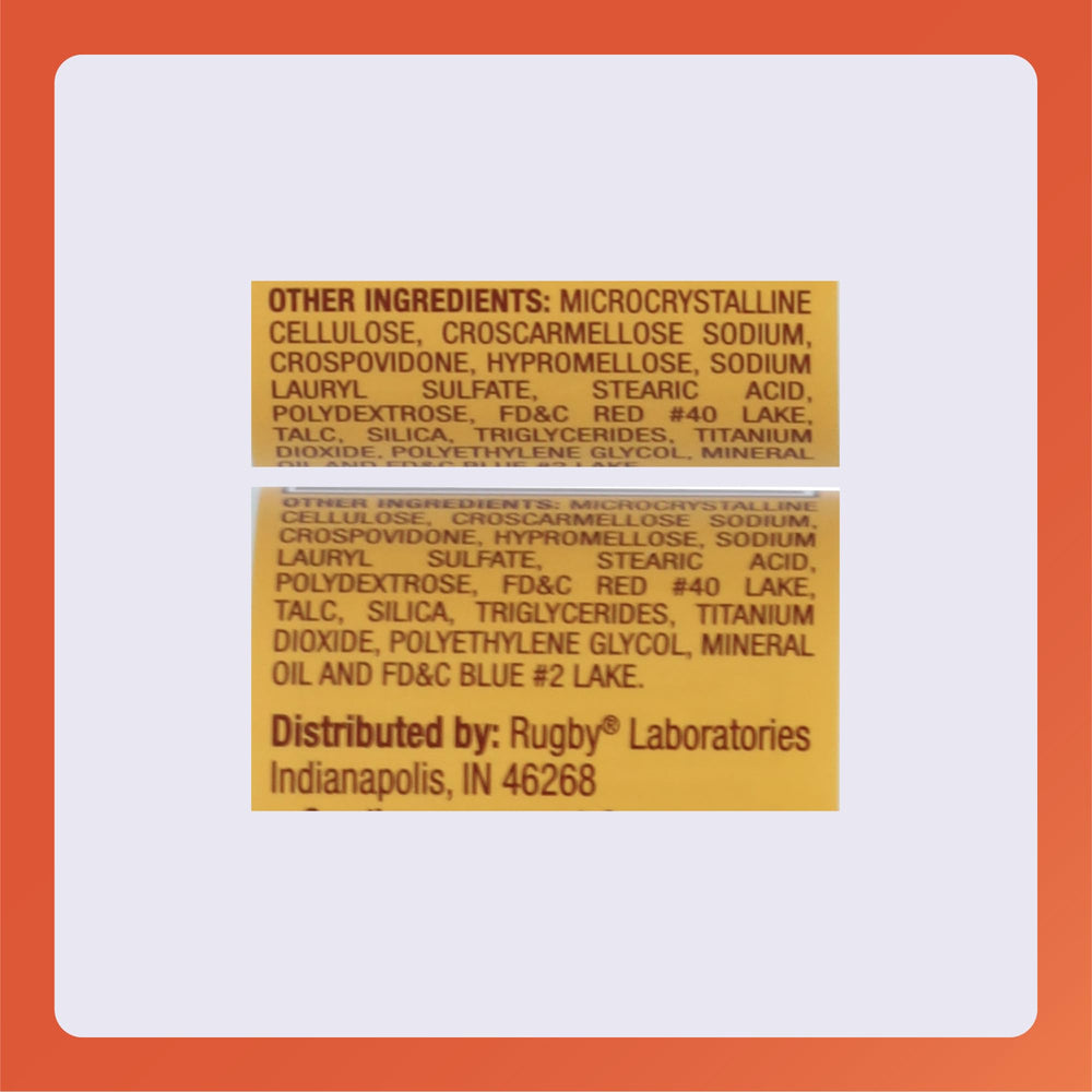 Rugby Laboratories Ferrous Sulfate tablet demonstrating easy swallow design